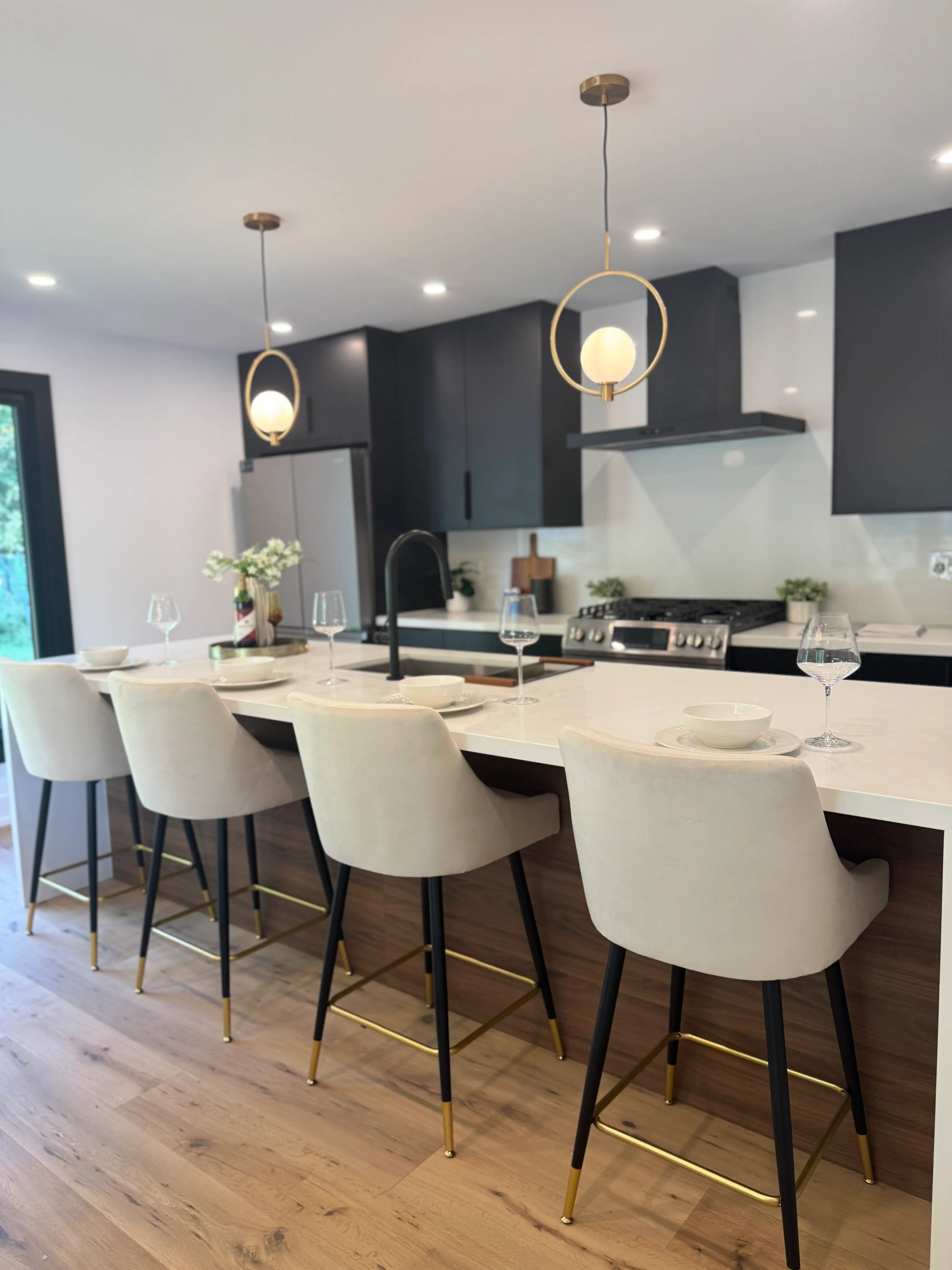 Custom staged family room in Brampton GTA