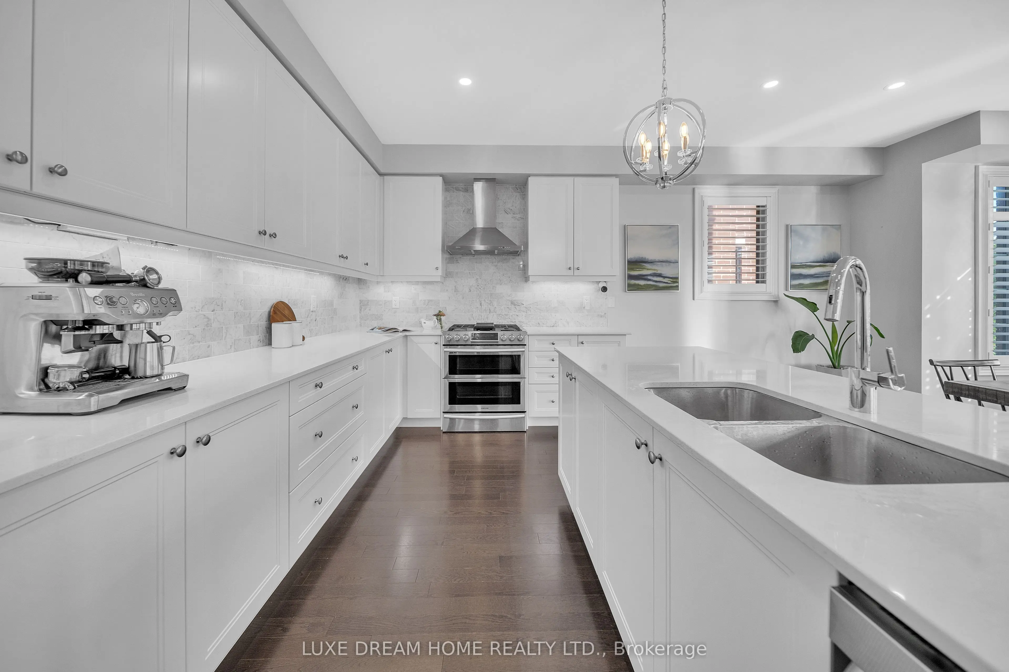 Elegant staged dining room in Oakville property